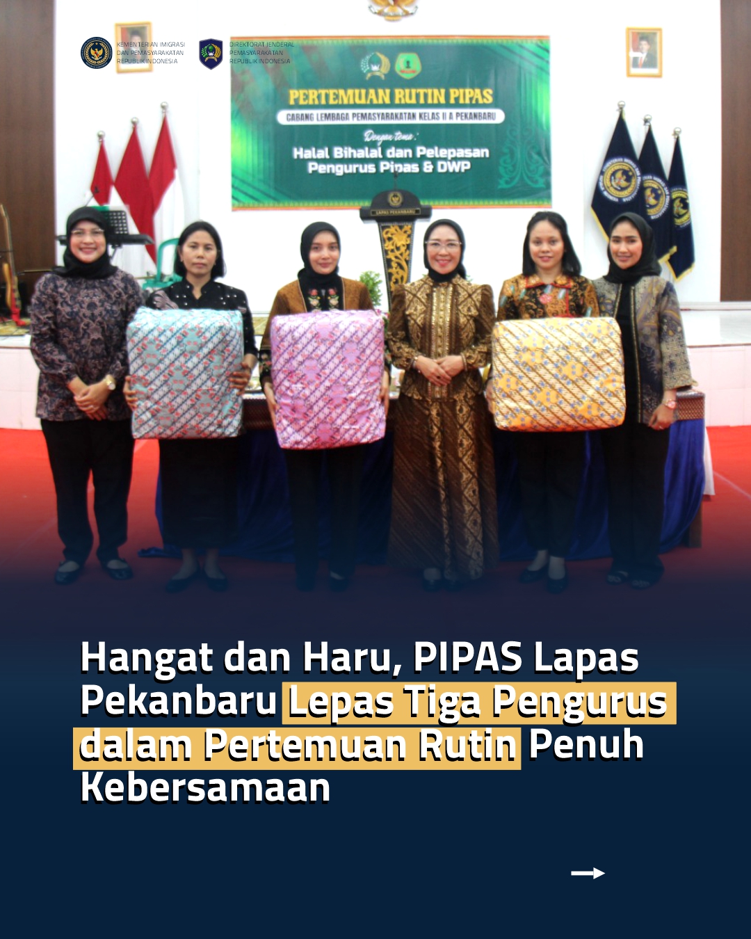 Hangat dan Haru, PIPAS Lapas Pekanbaru Lepas Tiga Pengurus dalam Pertemuan Rutin Penuh Kebersamaan