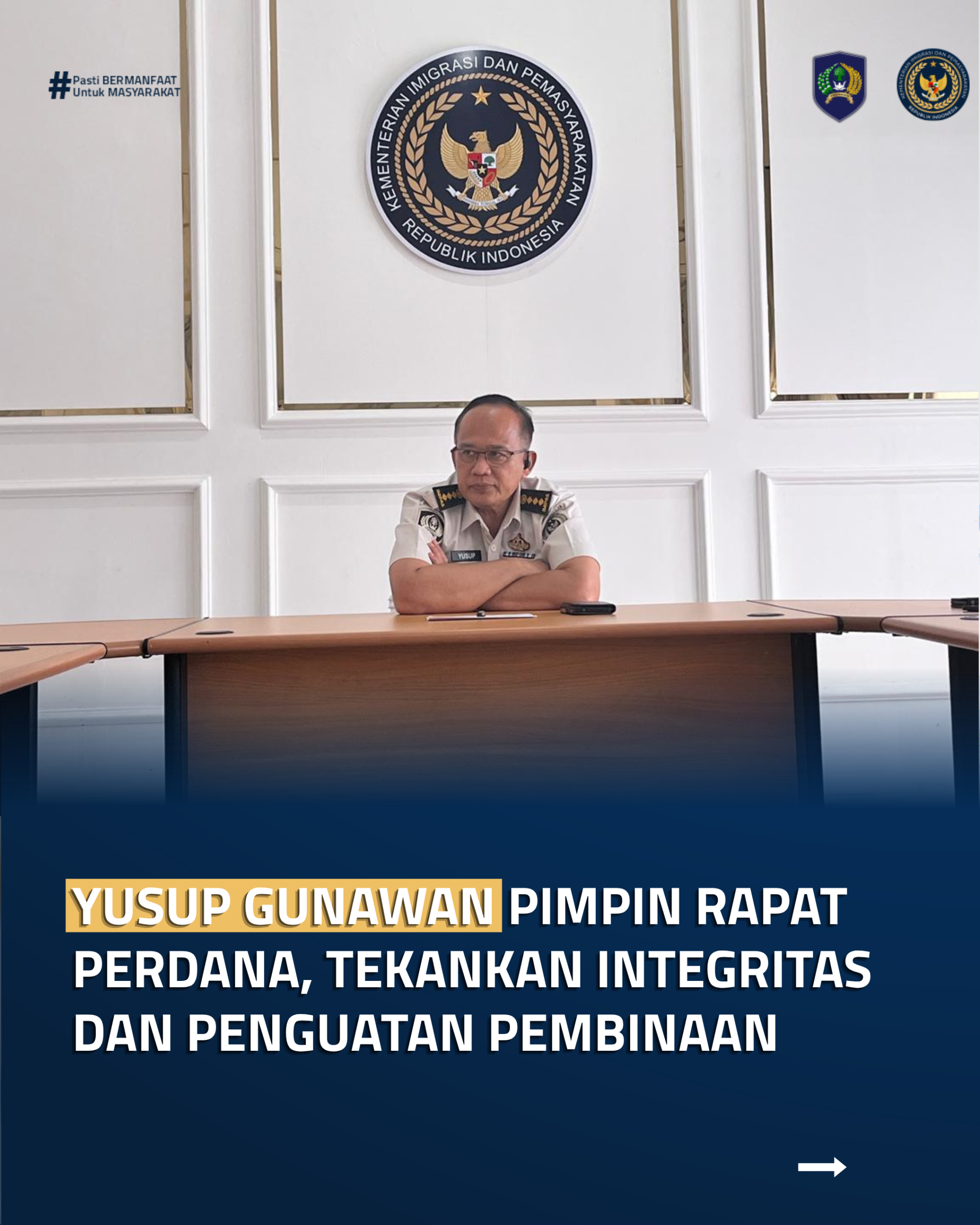 YUSUP GUNAWAN PIMPIN RAPAT PERDANA, TEKANKAN INTEGRITAS DAN PENGUATAN PEMBINAAN