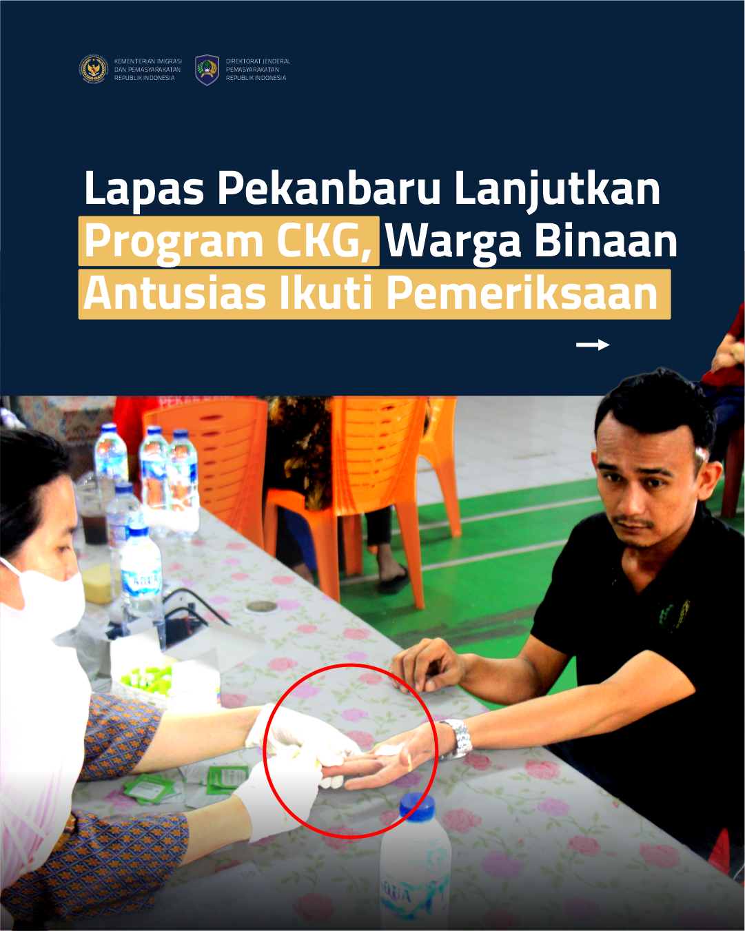 Lapas Pekanbaru Lanjutkan Program CKG, Warga Binaan Antusias Ikuti Pemeriksaan