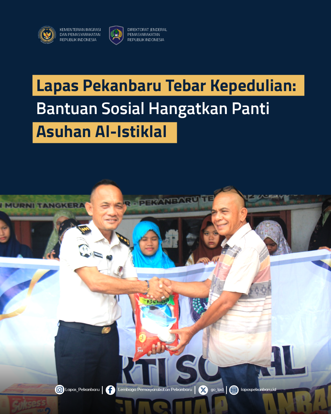 Lapas Pekanbaru Tebar Kepedulian: Bantuan Sosial Hangatkan Panti Asuhan Al-Istiklal